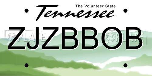 ZJZBBOB Tennessee License Plate