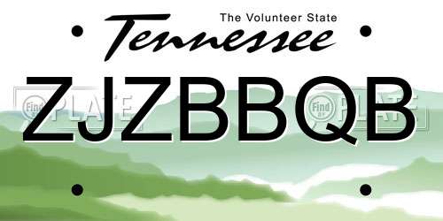 ZJZBBQB Tennessee License Plate