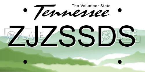 ZJZSSDS Tennessee License Plate