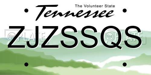 ZJZSSQS Tennessee License Plate