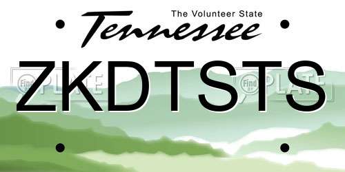 ZKDTSTS Tennessee License Plate
