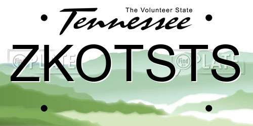 ZKOTSTS Tennessee License Plate