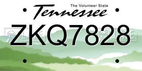 ZKQ7828 Tennessee License Plate