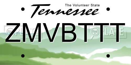 ZMVBTTT Tennessee License Plate