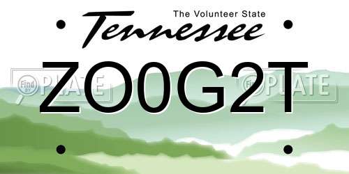 ZO0G2T Tennessee License Plate