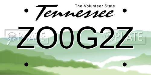 ZO0G2Z Tennessee License Plate