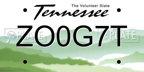 ZO0G7T Tennessee License Plate