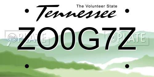 ZO0G7Z Tennessee License Plate