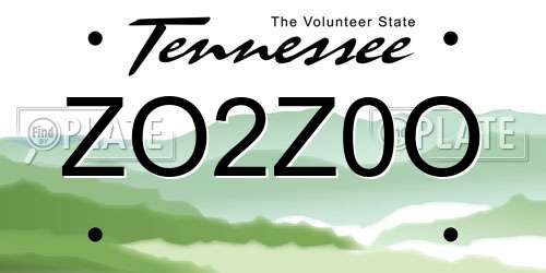 ZO2Z0O Tennessee License Plate