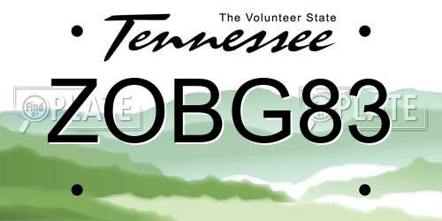 ZOBG83 Tennessee License Plate
