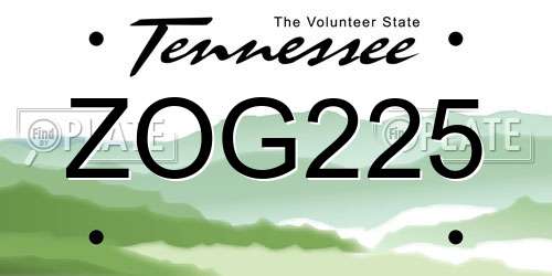 ZOG225 Tennessee License Plate