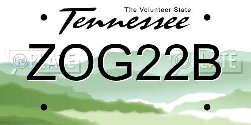 ZOG22B Tennessee License Plate
