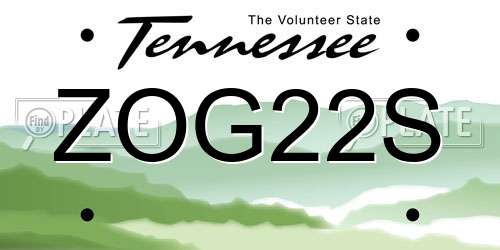ZOG22S Tennessee License Plate