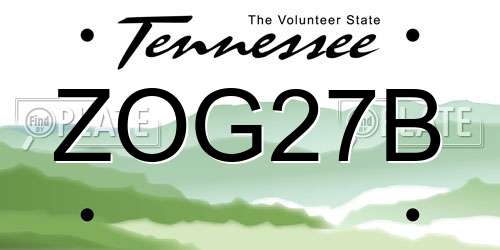 ZOG27B Tennessee License Plate
