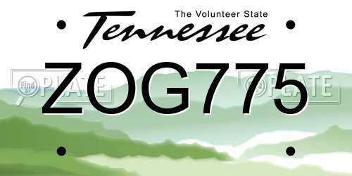 ZOG775 Tennessee License Plate
