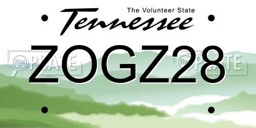 ZOGZ28 Tennessee License Plate