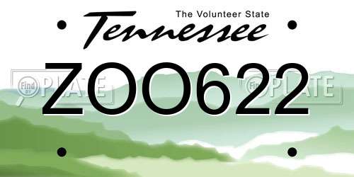 ZOO622 Tennessee License Plate