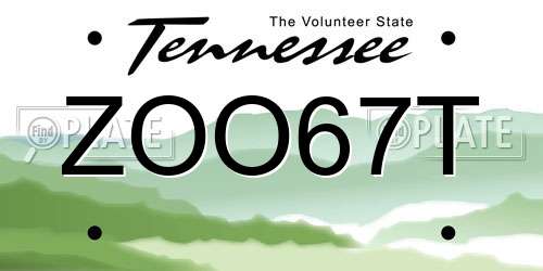 ZOO67T Tennessee License Plate