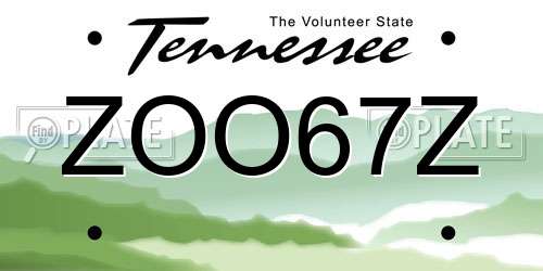 ZOO67Z Tennessee License Plate