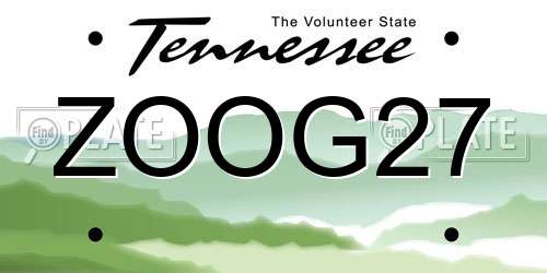 ZOOG27 Tennessee License Plate