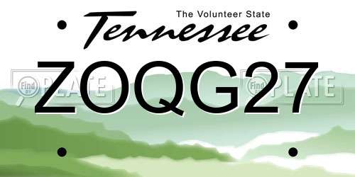 ZOQG27 Tennessee License Plate