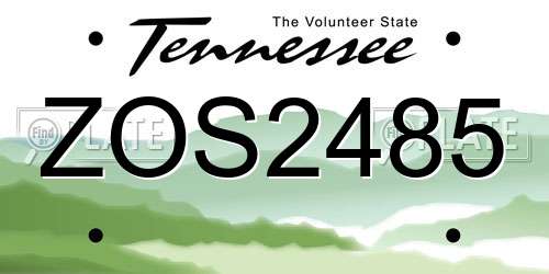 ZOS2485 Tennessee License Plate