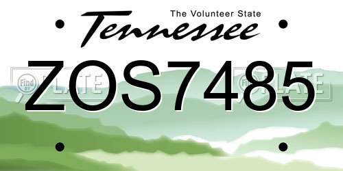 ZOS7485 Tennessee License Plate