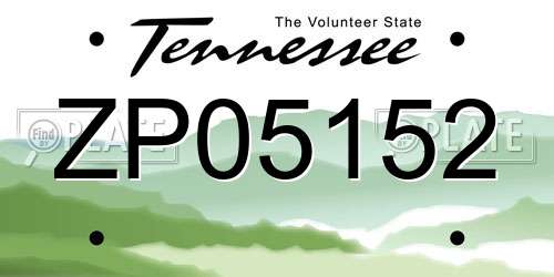ZP05152 Tennessee License Plate