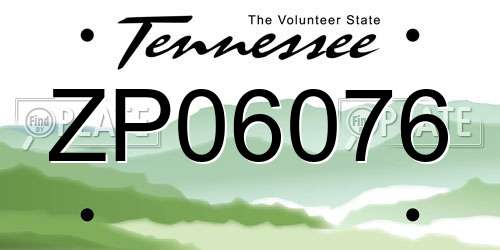 ZP06076 Tennessee License Plate