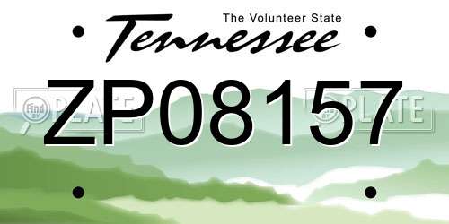 ZP08157 Tennessee License Plate