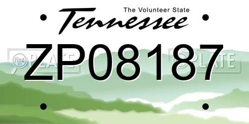 ZP08187 Tennessee License Plate