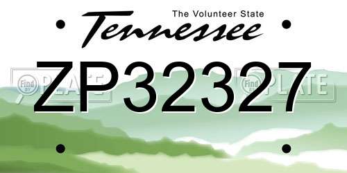 ZP32327 Tennessee License Plate