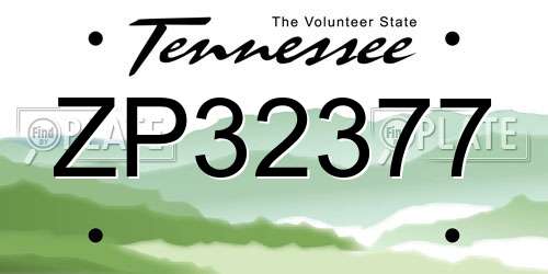 ZP32377 Tennessee License Plate