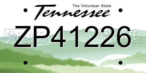 ZP41226 Tennessee License Plate