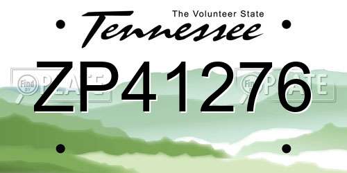 ZP41276 Tennessee License Plate