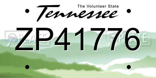 ZP41776 Tennessee License Plate