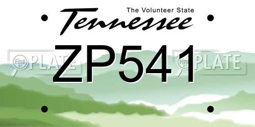 ZP541 Tennessee License Plate