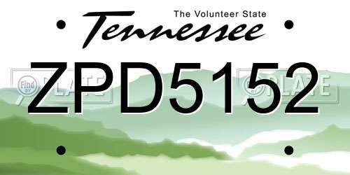 ZPD5152 Tennessee License Plate