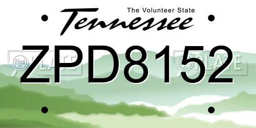 ZPD8152 Tennessee License Plate