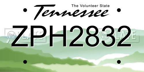 ZPH2832 Tennessee License Plate