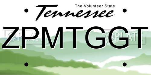 ZPMTGGT Tennessee License Plate