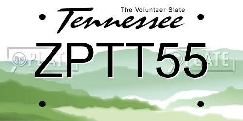 ZPTT55 Tennessee License Plate