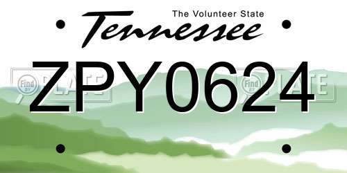 ZPY0624 Tennessee License Plate