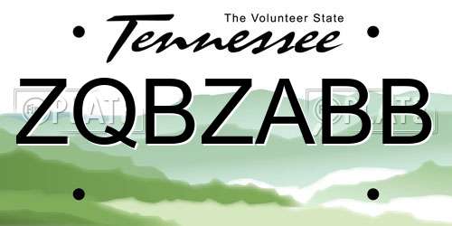 ZQBZABB Tennessee License Plate