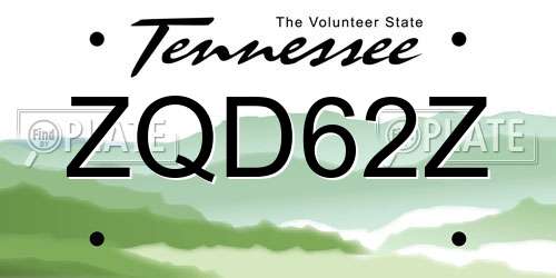 ZQD62Z Tennessee License Plate