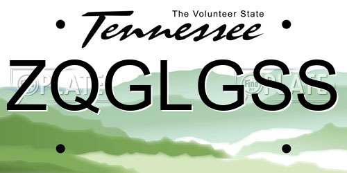 ZQGLGSS Tennessee License Plate