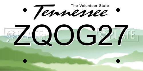 ZQOG27 Tennessee License Plate