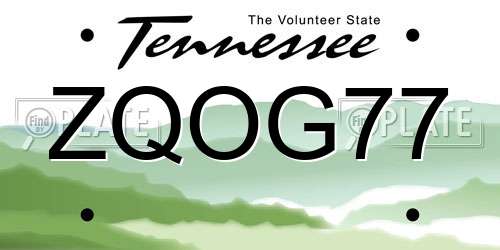 ZQOG77 Tennessee License Plate