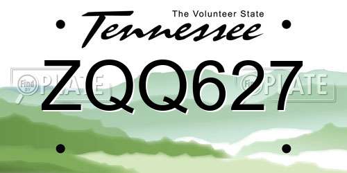 ZQQ627 Tennessee License Plate