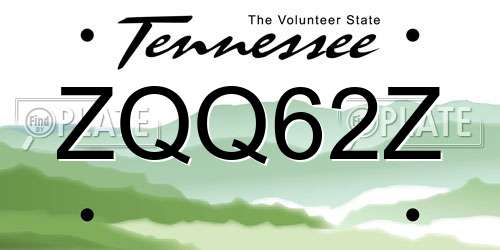 ZQQ62Z Tennessee License Plate